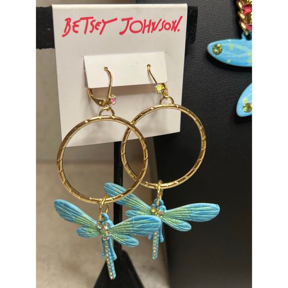 NWT Betsy Johnson Dragonfly set earrings necklace - Picture 4 of 9